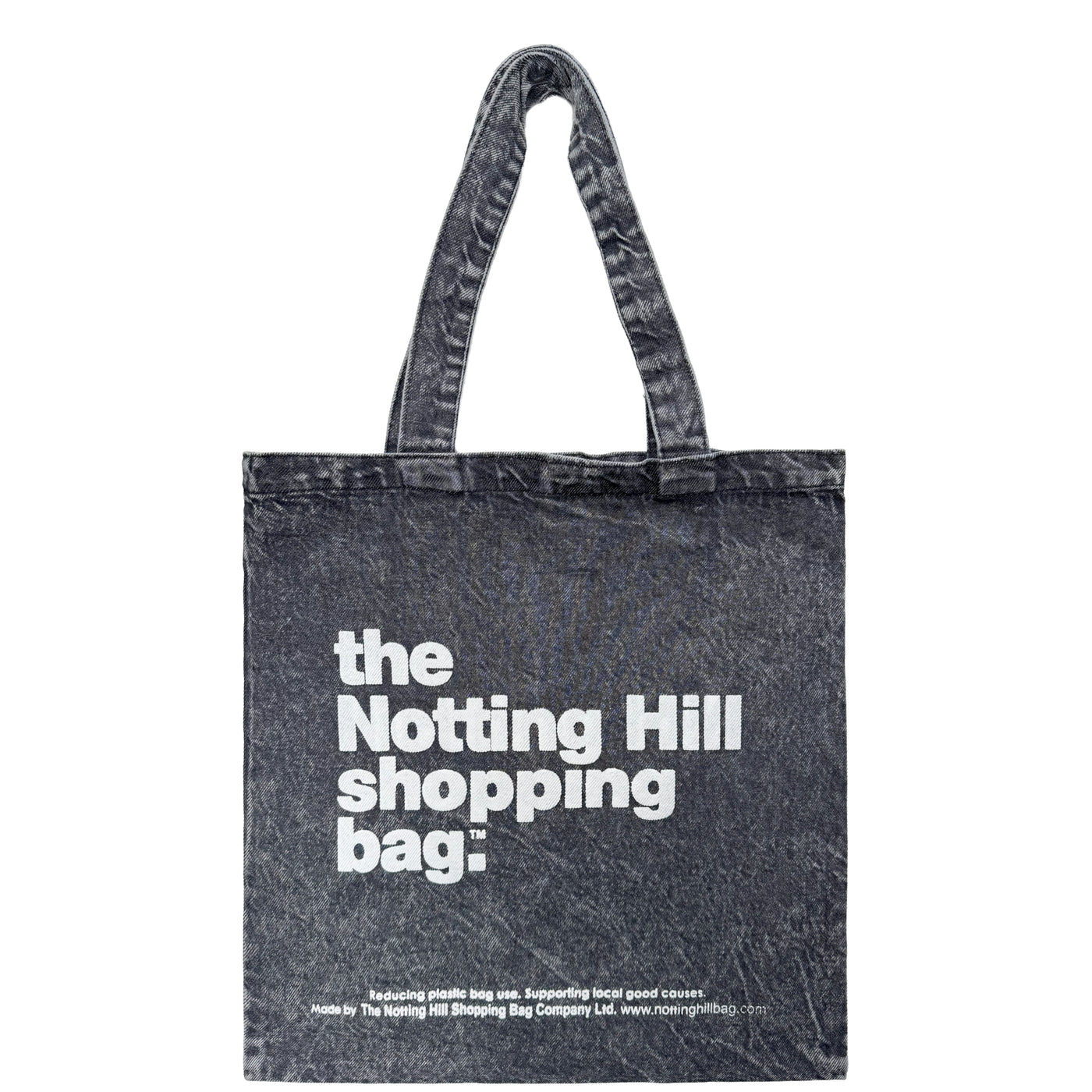The Notting Hill Shopping Bag™ | BASIC JEANS | BLACK with White logo