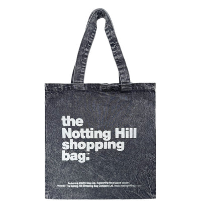 The Notting Hill Shopping Bag™ | BASIC JEANS | BLACK with White logo
