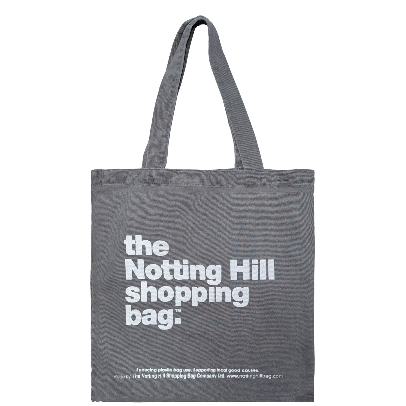 The Notting Hill Shopping Bag™ | BASIC JEANS | GREY with white logo