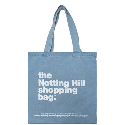 The Notting Hill Shopping Bag™ | BASIC JEANS | PALE BLUE with White Logo