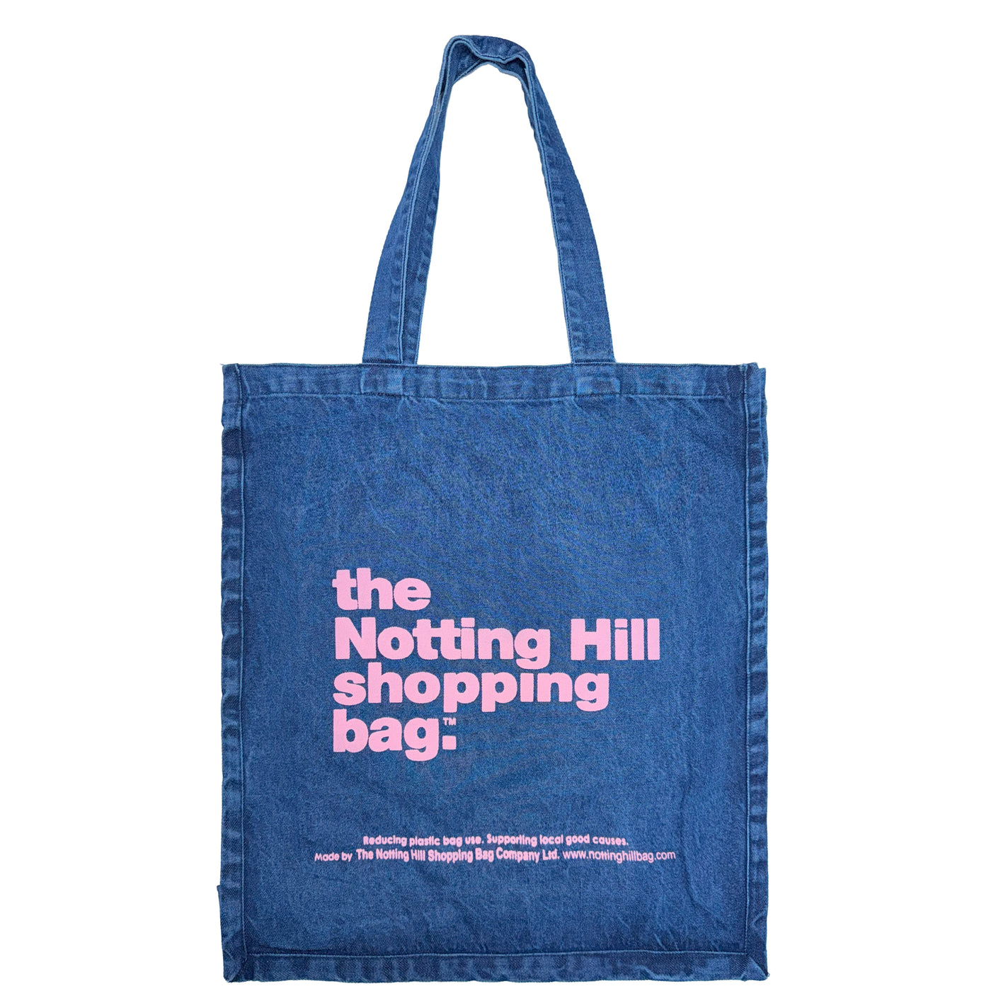 The Notting Hill Shopping Bag™  | Oversize Denim collection | Ice blue with pink