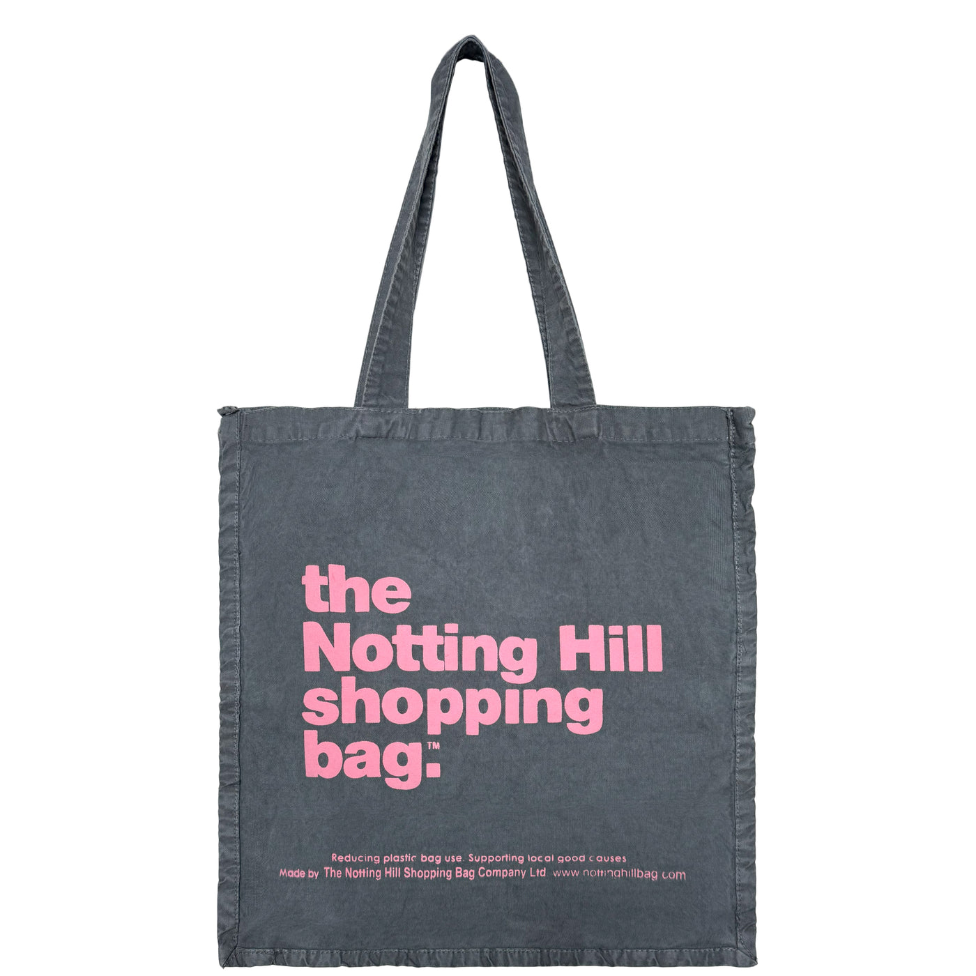 The Notting Hill Shopping Bag™  | Hand Dye Collection | Grey with Pink