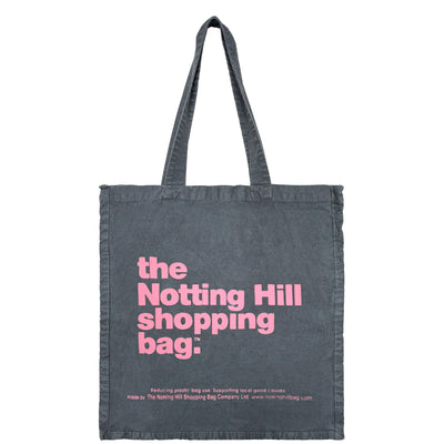 The Notting Hill Shopping Bag™  | Hand Dye Collection | Grey with Pink