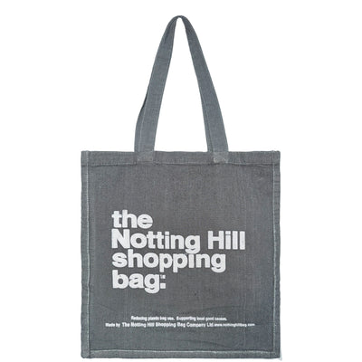 The Notting Hill Shopping Bag™  | Hand Dye Collection | Grey with white logo