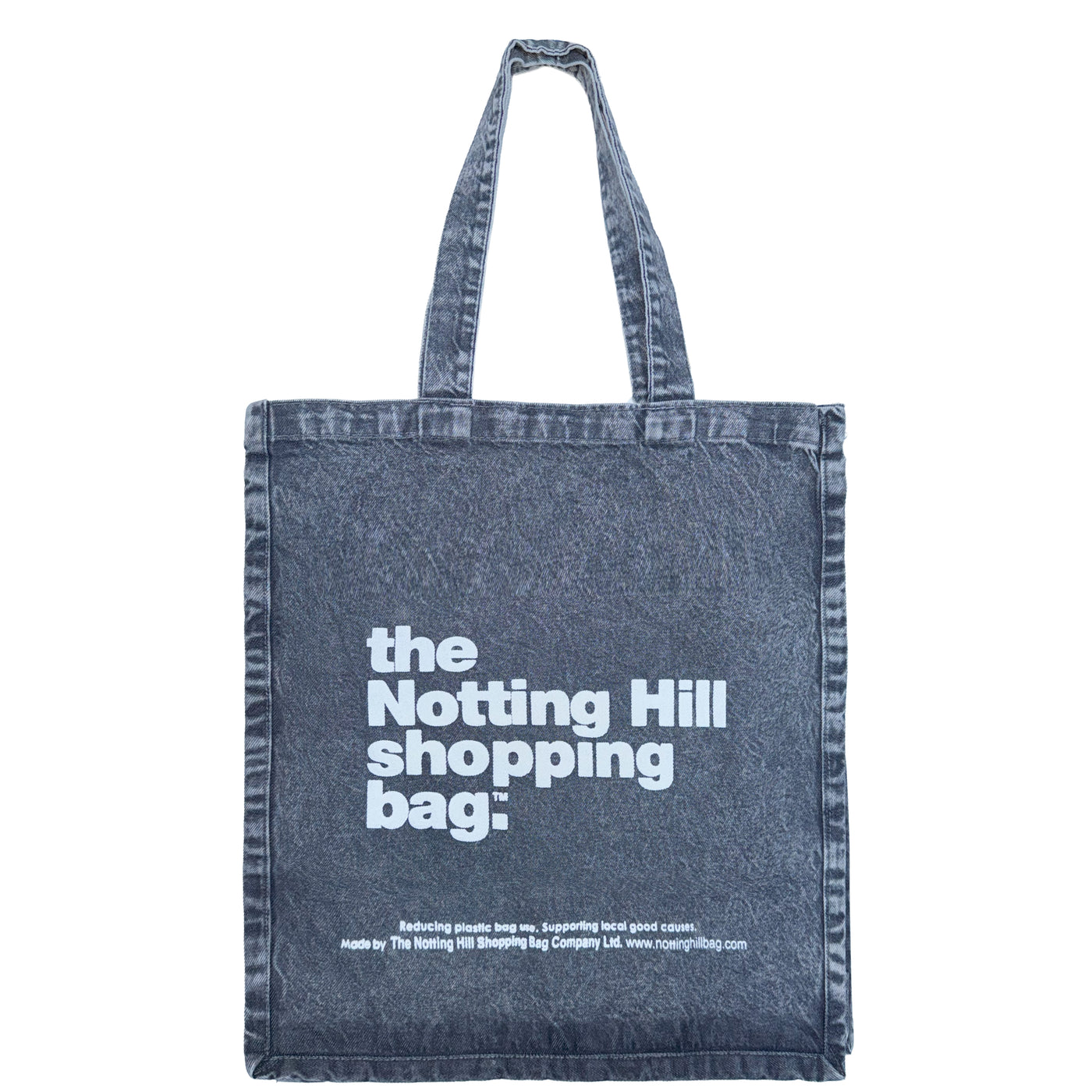 The Notting Hill Shopping Bag™  | Oversize Denim collection | Grey with white