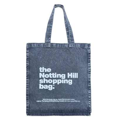 The Notting Hill Shopping Bag™  | Oversize Denim collection | Grey with white