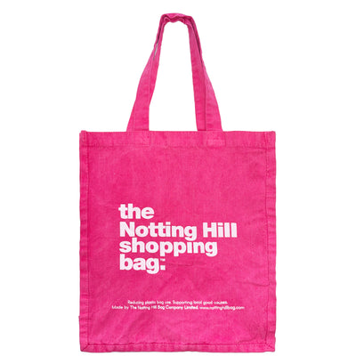 The Notting Hill Shopping Bag™  | Hand Dye Collection | Pink With White Logo
