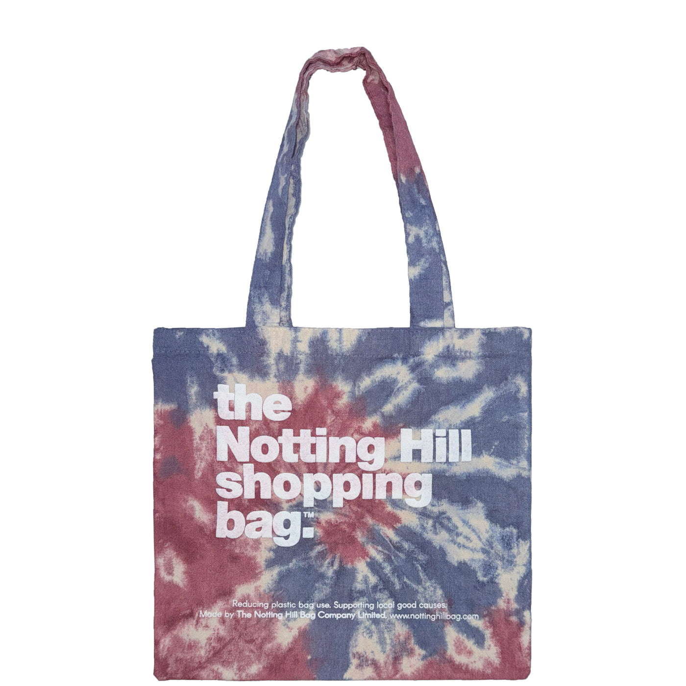 The Notting Hill Shopping Bag™ | Mini Collection | Tie Dye | Blueish with white logo