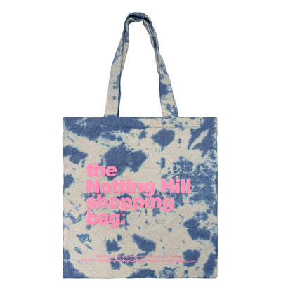 The Notting Hill Shopping Bag™ | Mini Collection | Tie Dye | Sky with Pink Logo