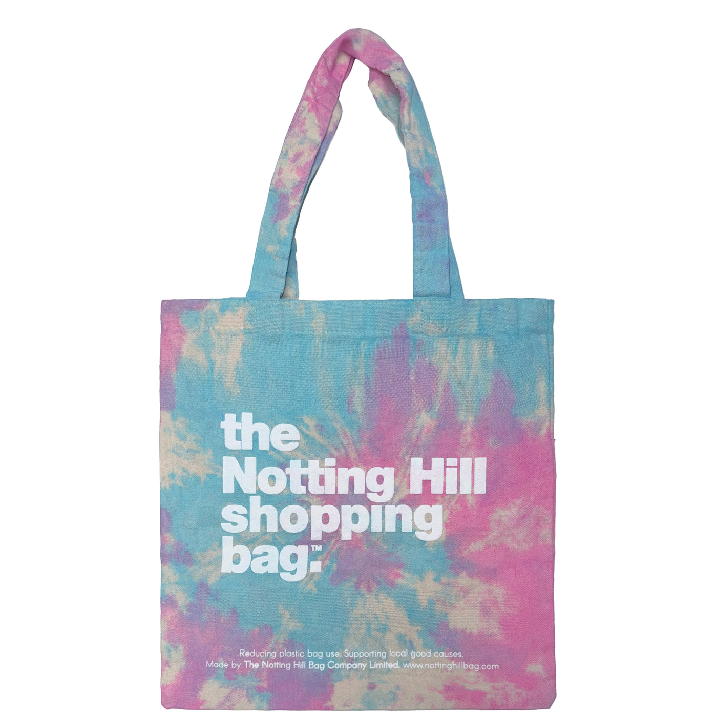 The Notting Hill Shopping Bag™ | Mini Collection | Tie Dye | Tiffany Pink with White Logo