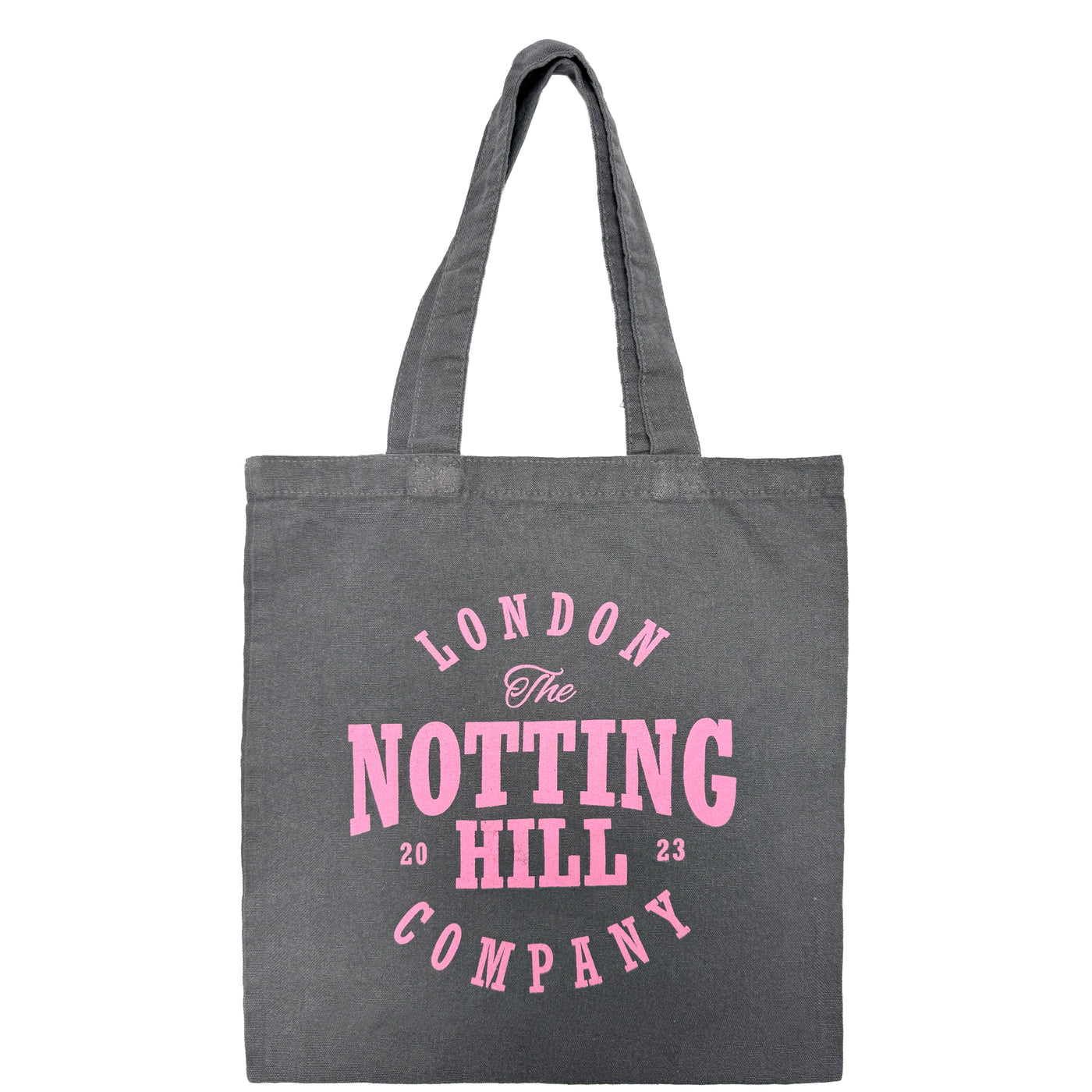 The Notting Hill Company Bag | Grey with Pink Logo