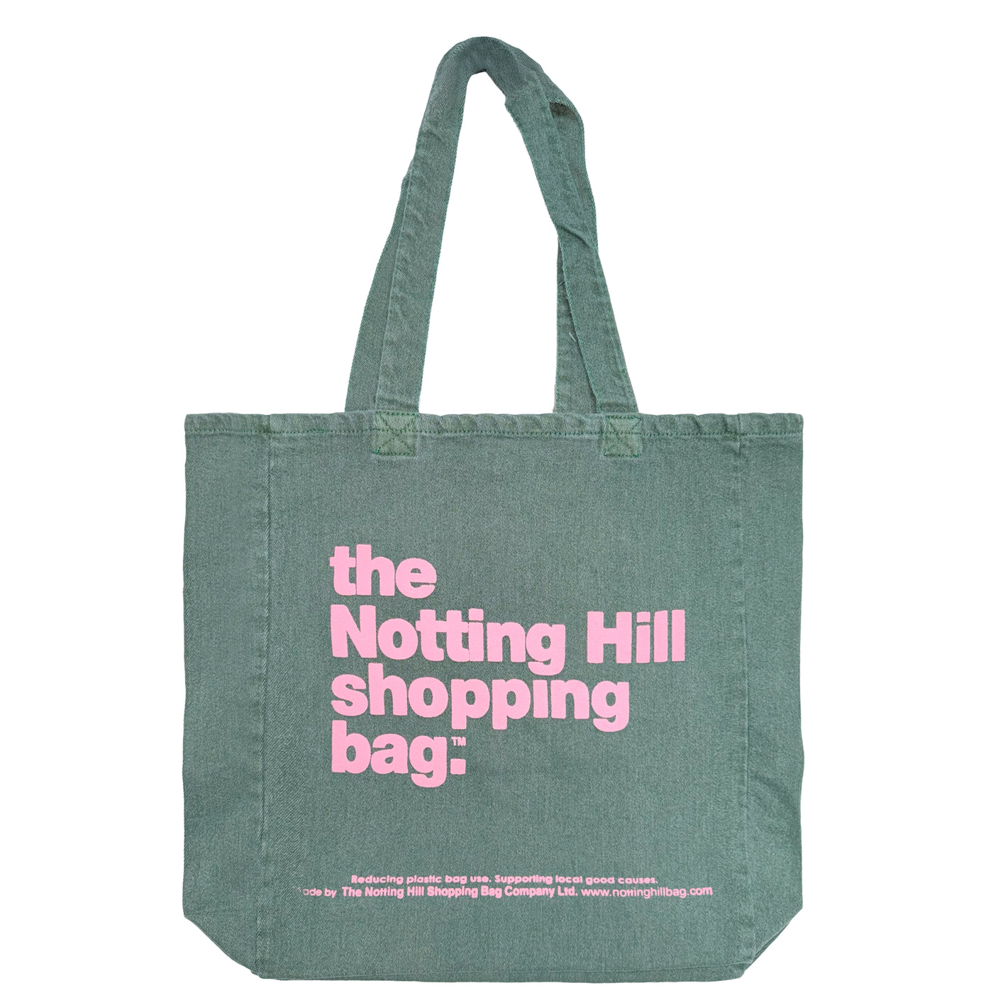 The Notting Hill Shopping Bag™ | Oval Dye Collection| Green with Pink Logo