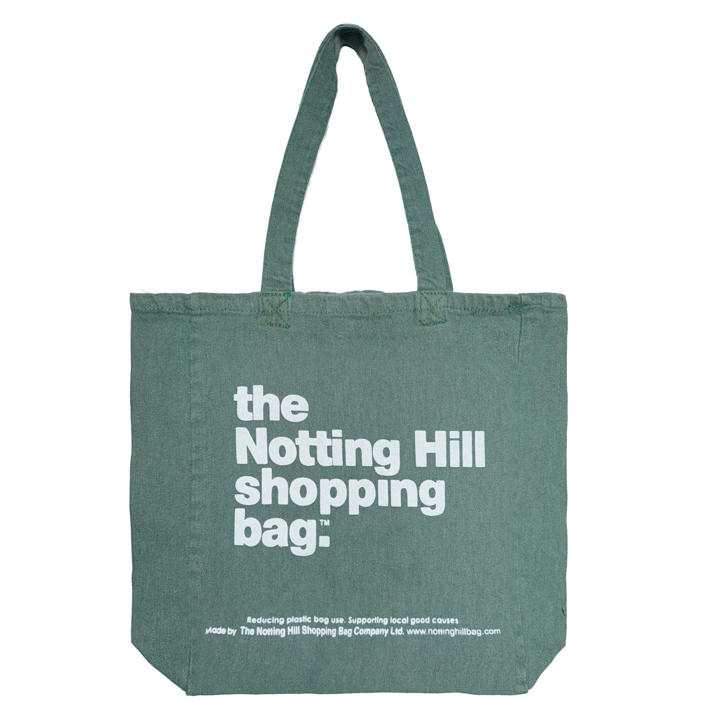 The Notting Hill Shopping Bag™ | Oval Dye Collection| Green with White Logo