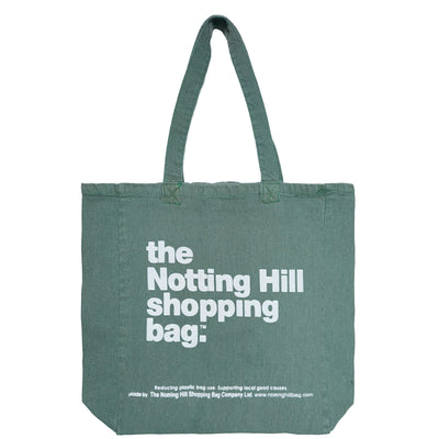 The Notting Hill Shopping Bag™ | Oval Dye Collection| Green with White Logo