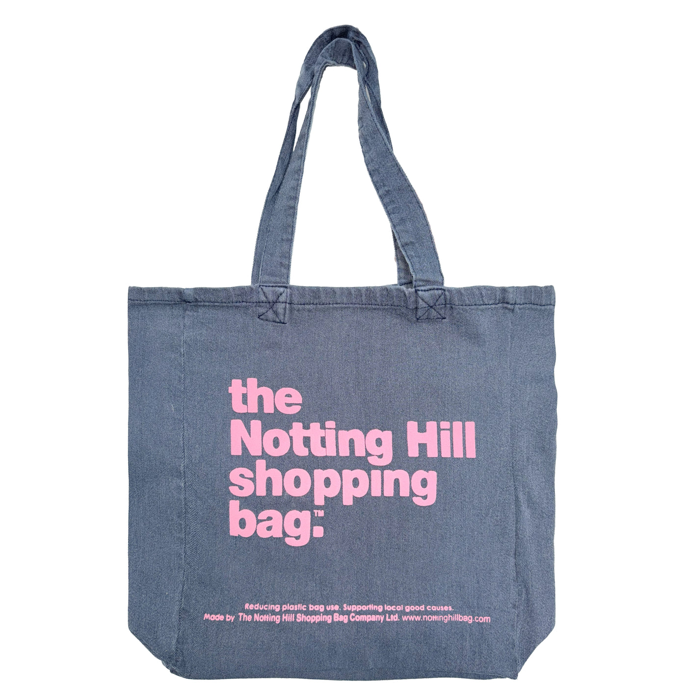 The Notting Hill Shopping Bag™ | Oval Dye Collection| Navy with Pink Logo