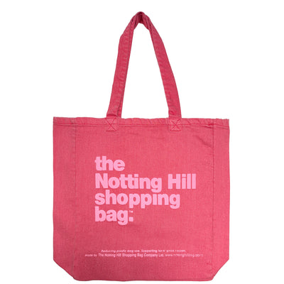The Notting Hill Shopping Bag™ | Oval Dye Collection| Red with Pink Logo