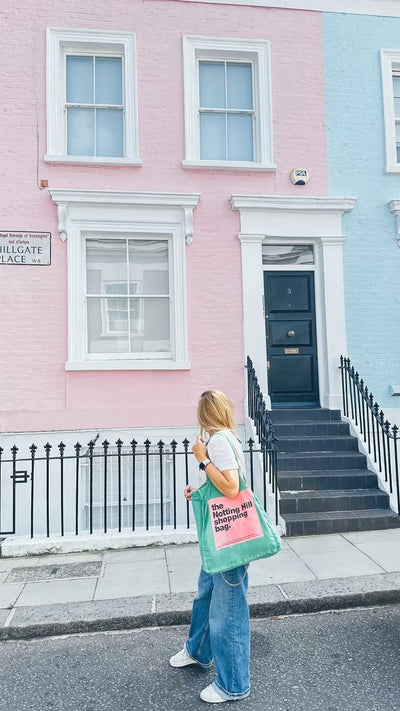 The Notting Hill Shopping Bag™  | Hand Dye Collection | Green with Pink Box