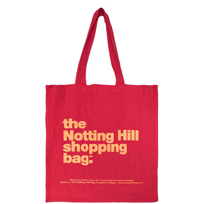The Notting Hill Shopping Bag™  | Hand Dye Collection | Red with orange logo