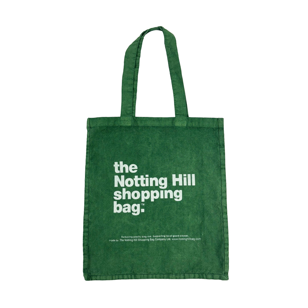 The Notting Hill Shopping Bag™ Hand Dye Collection Green With White Logo
