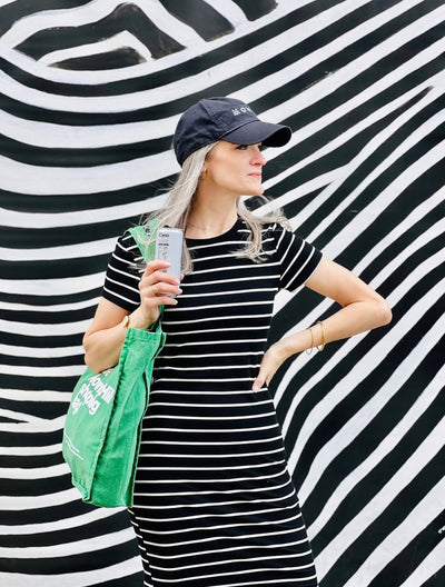 The Notting Hill Shopping Bag™ | Hand Dye Collection | Green With Pink Logo